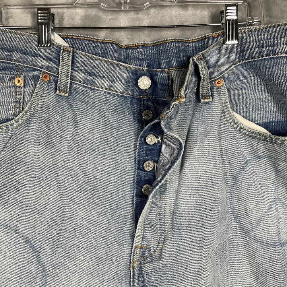 Levis 501 150th Anniversary Peace Sign Graphic Jeans Light Wash Mens 40x30